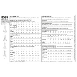 Nederdel m/u slæb også plusmode  snitmønster 8597