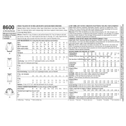 Tunika og bluse snitmønster 8600