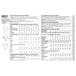 Bluse snitmønster 8601