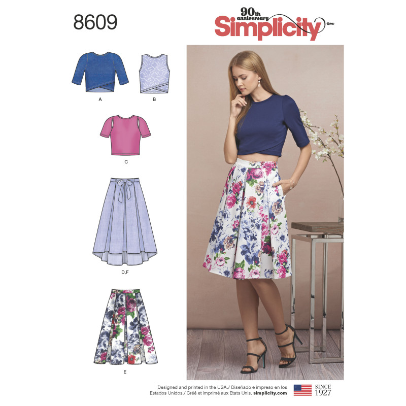 High/low nederdel snitmønster 8609 High/low nederdel snitmønster 8609