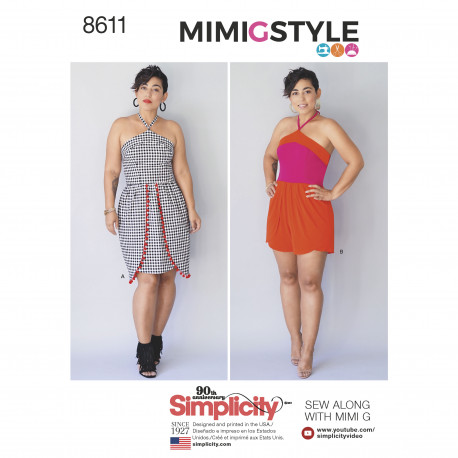 Kjole og buksedragt MimiGstyle også plusmode snitmønster 8611