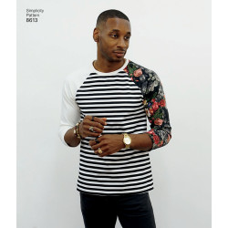 Herrebluse m/raglan ærmer  MimiGstyle snitmønster 8613