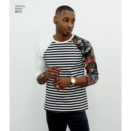Herrebluse m/raglan ærmer  MimiGstyle snitmønster 8613