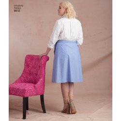 Slå-om-nederdel  plusmode snitmønster 8612