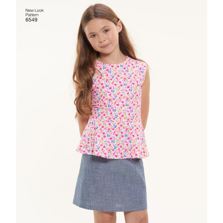 Pigenederdel  bluse  og bukser snitmønster Newlook 6549