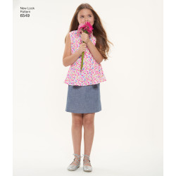 Pigenederdel  bluse  og bukser snitmønster Newlook 6549