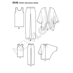 Top bukser og kimono snitmønster easy Newelook 6546