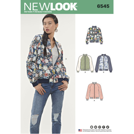 Bomberjakke snitmønster  New Look 6545