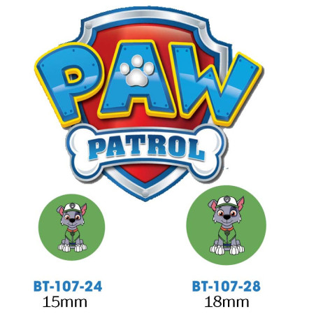 Paw Patrol Rocky knap med øje, 6 stk pr kort
