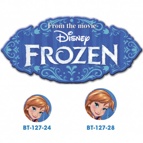 Frozen Anna knap med øje, 6 stk pr kort