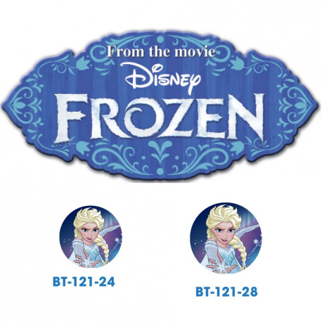 Frozen Elsa knap med øje, 6 stk pr kort