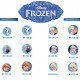 Frozen Elsa og Anna knap med øje, 6 stk pr kort