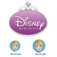 Disney prinsesse Askepot knapper med øje, 6 stk pr kort