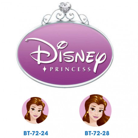 Disney prinsesse Bell knapper med øje, 6 stk pr kort