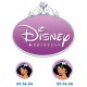 Disney prinsesse Jasmin knapper med øje, 6 stk pr kort