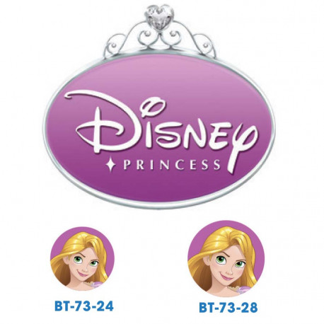 Disney prinsesse Rapunzel knapper med øje, 6 stk pr kort