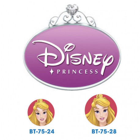 Disney prinsesse Tornerose knapper med øje, 6 stk pr kort