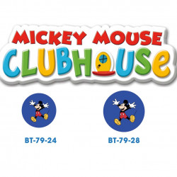 Disney Mickey Mouse knap med øje, 6 stk pr kort