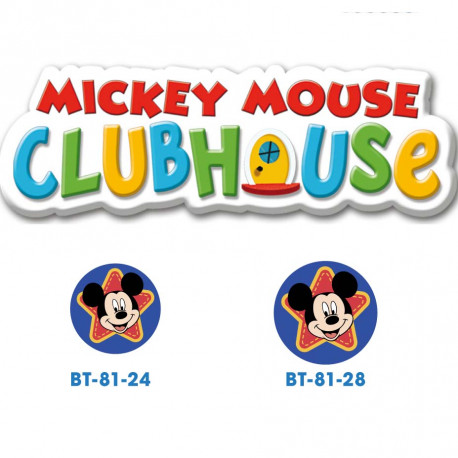 Disney Mickey Mouse knap med øje, 6 stk pr kort