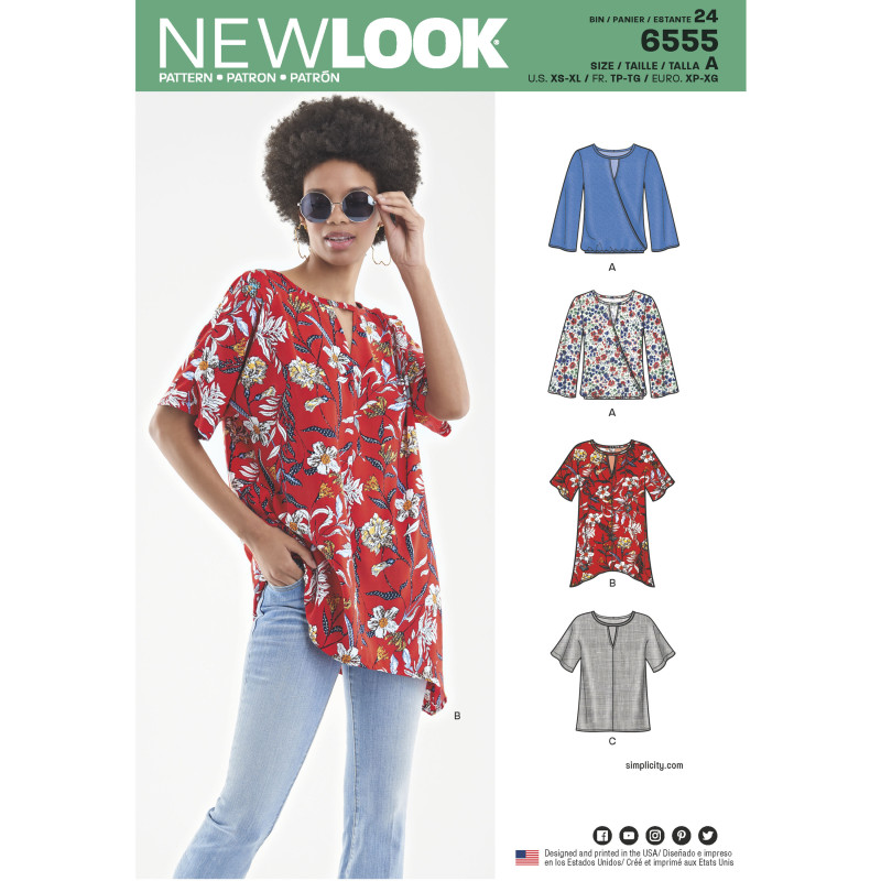 Tunika og bluse New look snitmønster 6555