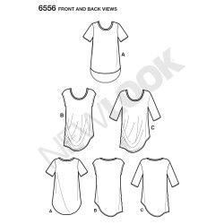 Tunika og bluse asymetrisk længde  New look snitmønster easy 6556