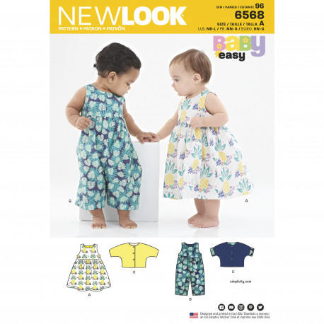 Babydragt og kjole New look snitmønster easy 6568