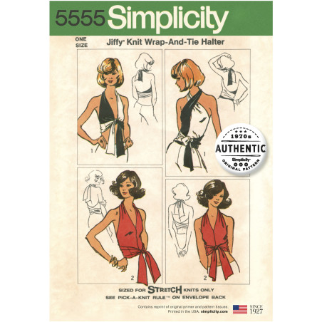 1970érne Vintage Halterneck top Simplicity snitmønster 5555 OS