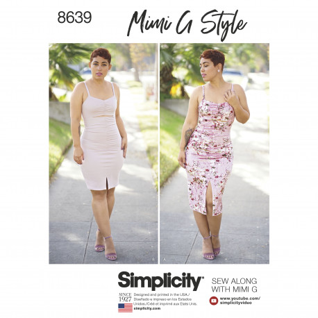 Kropsnær kjole Mimi G Style også plusmode Simplicity snitmønster 8639