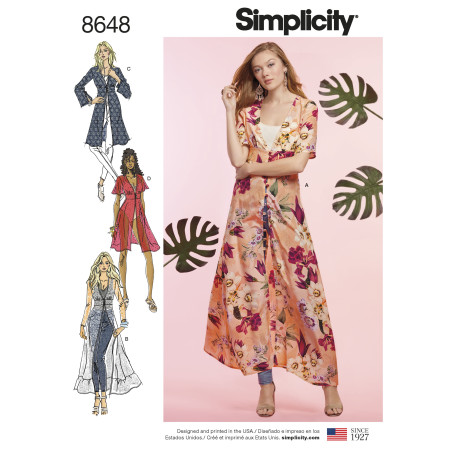 Tynd overdel/kjole  Simplicity snitmønster 8648