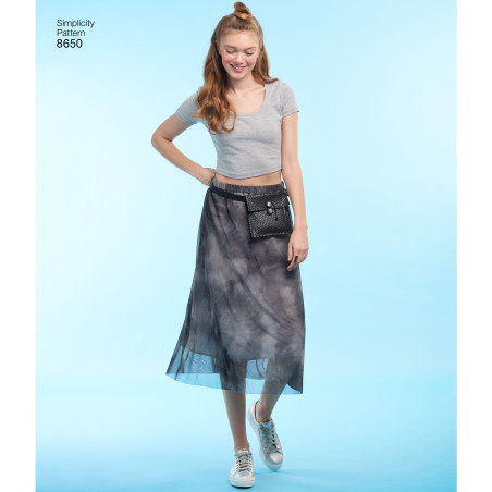 Nederdel og bæltetaske Simplicity snitmønster 8650 A