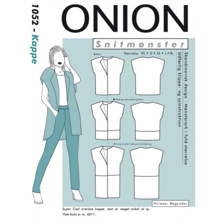 Kappe Onion snitmønster 1052