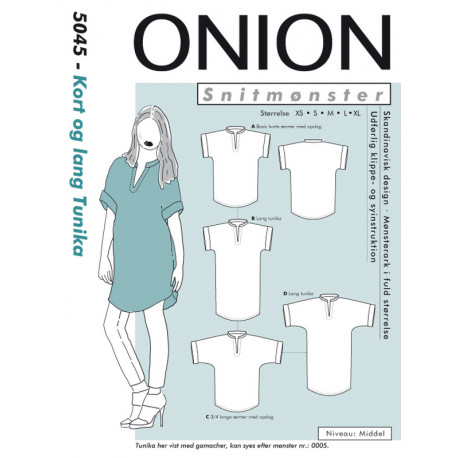 Kort og lang tunika Onion snitmønster 5045