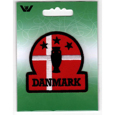 Strygemærke Dannebrog m/pokal 6,5x6,5 cm