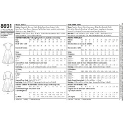 Kjole snitmønster 8691