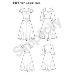 Kjole snitmønster 8691