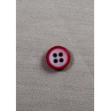 Knap 4-hul 18mm rød/hvid