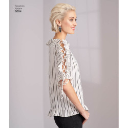Bluse m/snøre på skulder snitmønster 8694