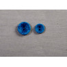 Knap blå m/blomst 15mm