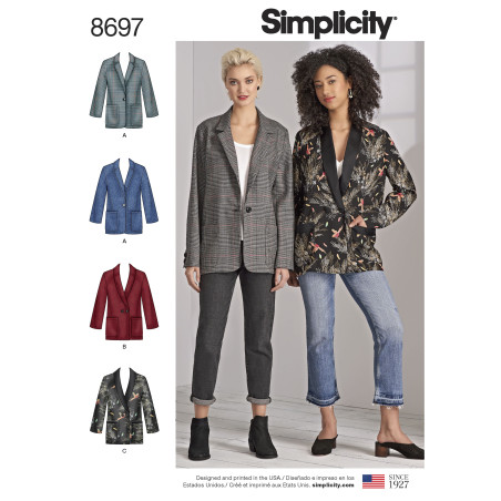 Blazer  også plusmode snitmønster 8697