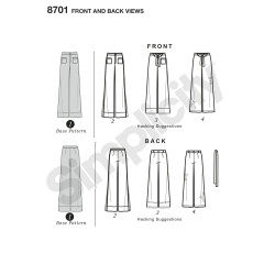 Lange bukser også plusmode  snitmønster 8701