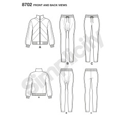 Sportstøj og leggings  også plusmode snitmønster 8702