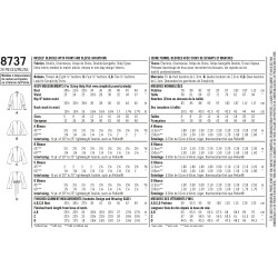 Bluse snitmønster 8737