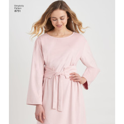 Kjole m/bælte snitmønster 8751