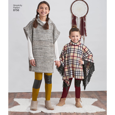 Pige tøj Poncho og leggings snitmønster 8756