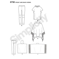 Pige tøj Poncho og leggings snitmønster 8756