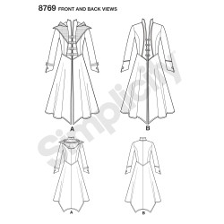 Kostume voksen steampunk  frakke snitmønster 8769