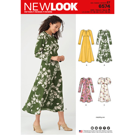 Kjole  New look snitmønster 6574