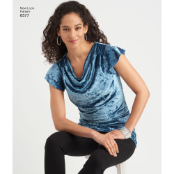 Bluse og kjole m/vandfald New look snitmønster 6577