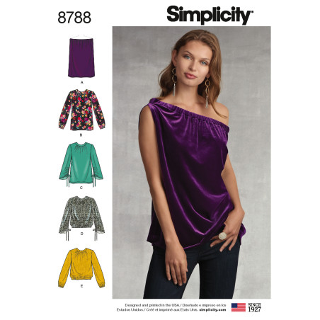Bluse og tunika snitmønster simplicity 8788