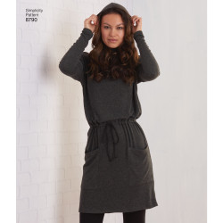 Kjole og hætte tunika snitmønster simplicity 8790